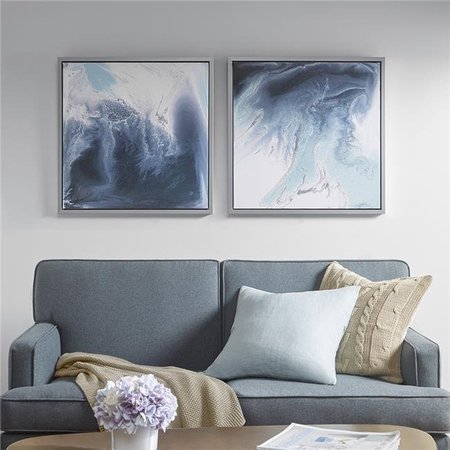 MADISON PARK Madison Park MP95C-0133 2 Piece Lagoon Gel Coat Framed Canvas - Blue MP95C-0133